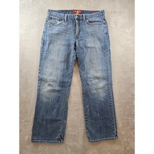 Lucky Brand Jeans Men 34x30 Fit 34x29 Blue Denim 361 Vintage Straight Distressed